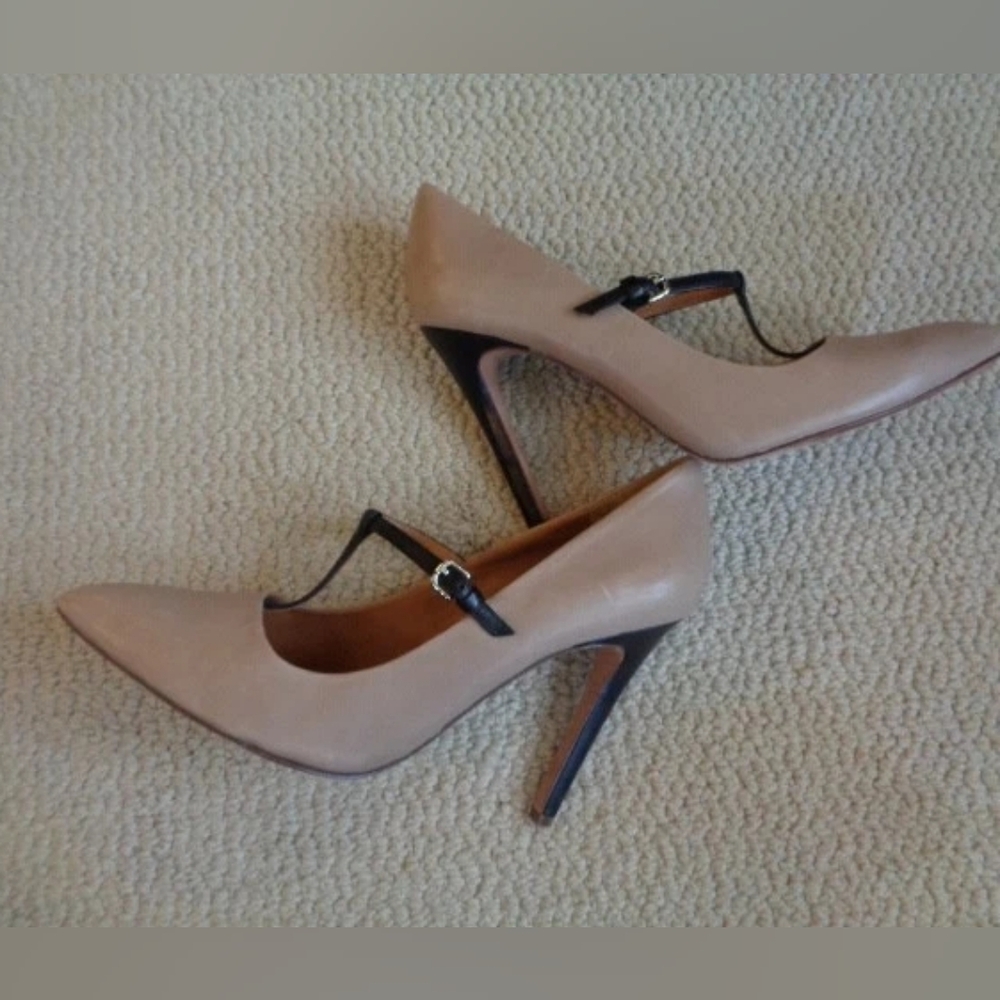 Coach Fulton T-Strap Heels with Black Strap